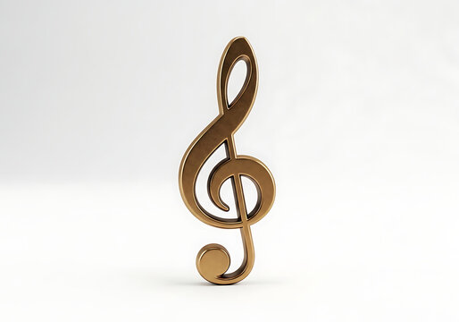 Golden treble clef music symbol