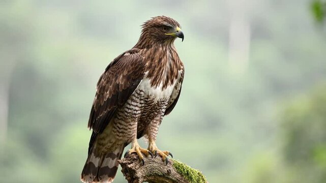 Red Tailed Hawk (Buteo) Perched on a Branch in Majestic Wildlife Nature Scene