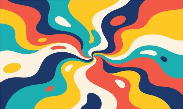 Colorful Psychedelic Liquid Swirl Abstract Vector Background
