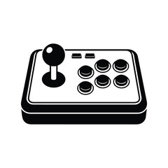 Retro gaming arcade joystick and six button layout with joystick, controller © kuhinur