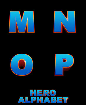 Hero Epic Alphabet 3D Illustration