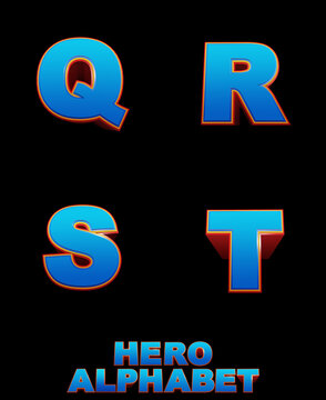 Hero Epic Alphabet 3D Illustration
