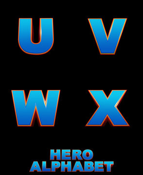 Hero Epic Alphabet 3D Illustration
