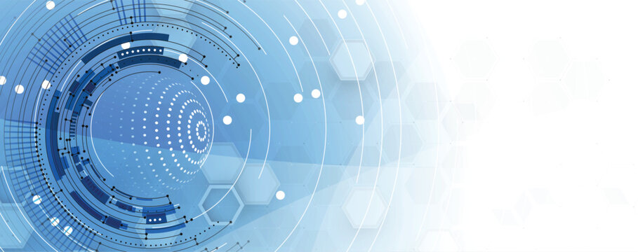 Digital cyberspace background representing big data, cloud computing, and circuit baoard