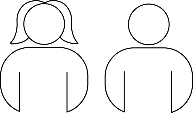 Male and female user profile icon vector illustration