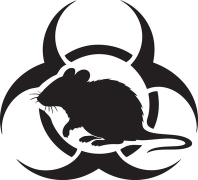 Cute black mouse inside a maze illustration Vector