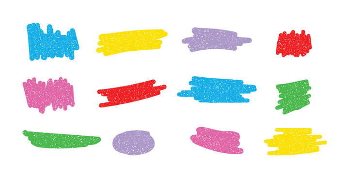 set of text box crayon. balloon speech crayons. vector
