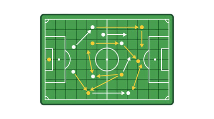 Soccer field with strategy markings green. © Asryaa
