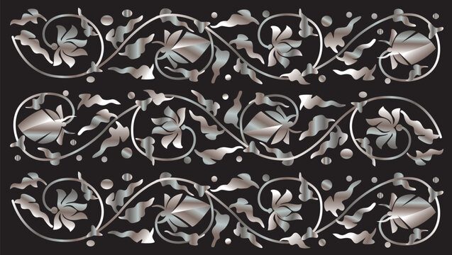 Korean Traditional Mother of Pearl Inlay Pattern Vector Illustration-03