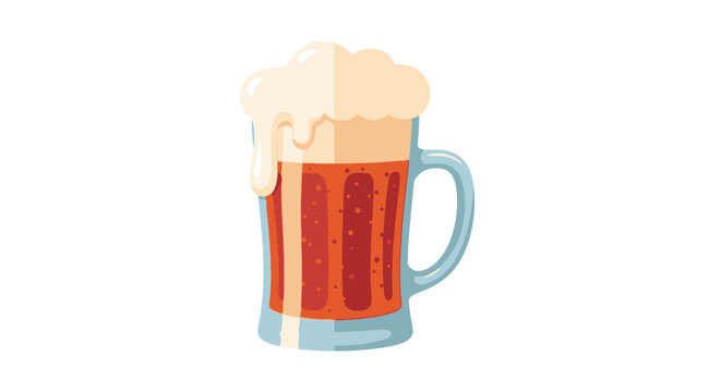 A glass of beer with foam.
