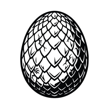 Rough textured dragon egg illustration with sharp scales mythical illustration