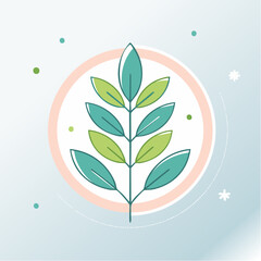Illustration vectorielle plante minimaliste dans un cercle décoratif