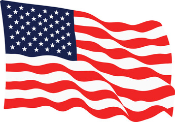 Obraz premium American USA Flag Waving Patriotic Symbol Vector Design