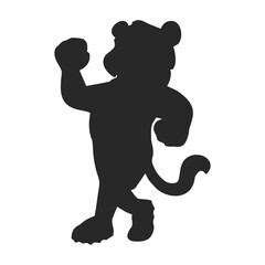 Cat silhouette mascot icon isolated on white background © ArtDesign