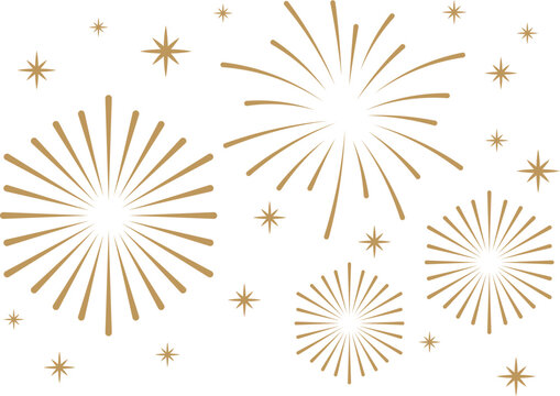 4th of july fireworks burst vector illustration gold patriotic explosions