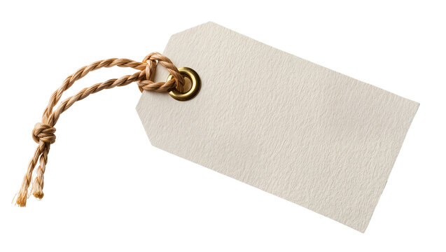 Blank textured paper tag with twine and grommet