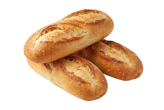Three Fresh Crusty Golden French Baguettes