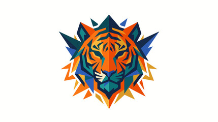 Fototapeta premium Dynamic Stylized Tiger Face Graphic Concept