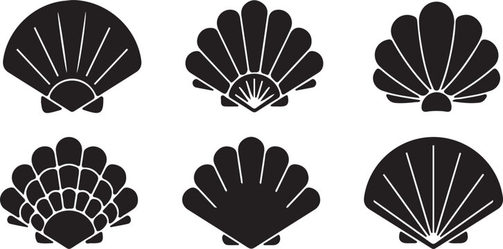 Collection of black shell silhouettes
