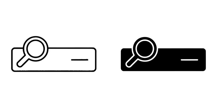 Search bar with magnifying glass and zoom out icon magnifying interface