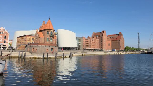 Stralsund, Germany - old brick buildings in harbor