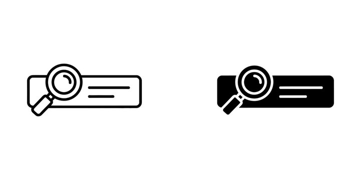 Search bar interface icons for web and application navigation with magnifying