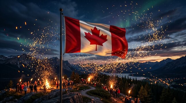 Colorful Independence Day Celebration with Number 79 Fireworks and National Flag Theme