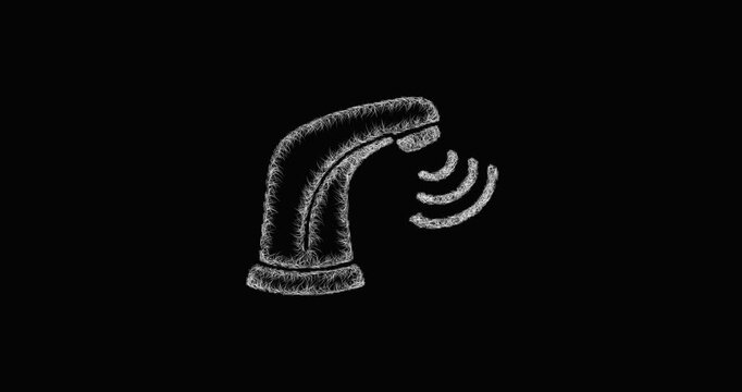 Sketch touchless faucet icon animation - smooth progressive reveal