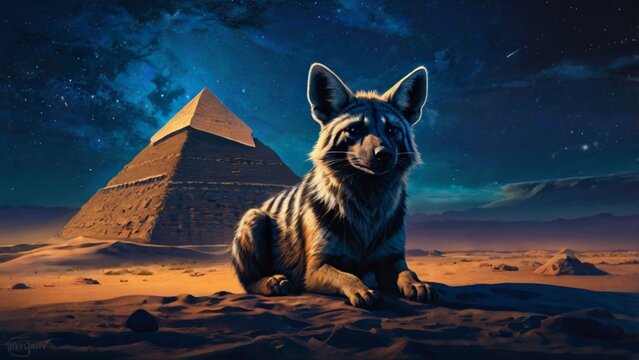 a pyramid and an aardwolf  ai
