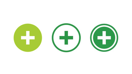 Fototapeta premium plus sign icon add button and green medical symbol positive healthcare graphics for modern web design ui ux