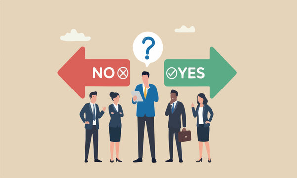 Business,meeting concept, rational businessman thinking and make decision for business or career question