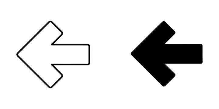 Back arrow icon left directional symbol return trip navigation icon previous