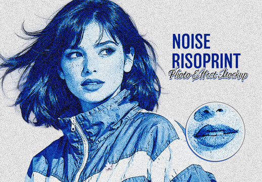 Noise Risoprint Photo Effect Mockup