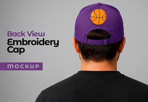 Back View Embroidery Cap Mockup