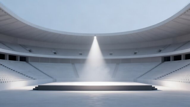 Empty modern stadium with spotlight