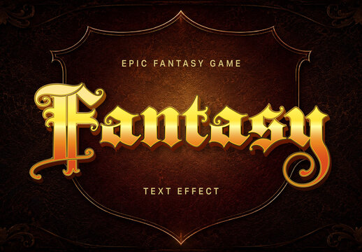 Golden Fantasy Game Text Effect