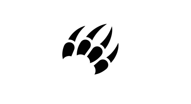 Black bear claw mark icon symbol.