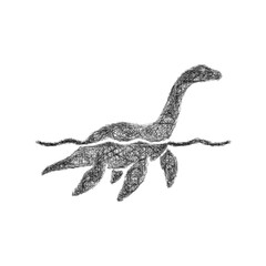Fototapeta premium Sketch water dinosaur icon design
