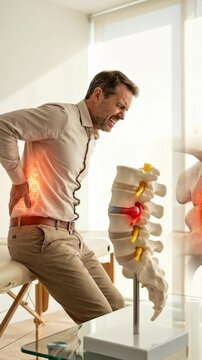 Skeletal column pathology: acute ache, chronic disorder, spinal hernia, nerve compression, lumbar disc, vertebra disease, orthopedic aspect, neurological discomfort.