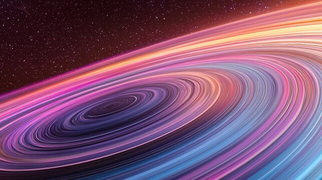 Vibrant Cosmic Swirls: Celestial Rings in a Breathtaking Abstract Universe
