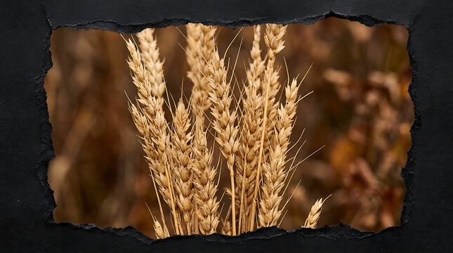 Golden wheat ears on a blurred background