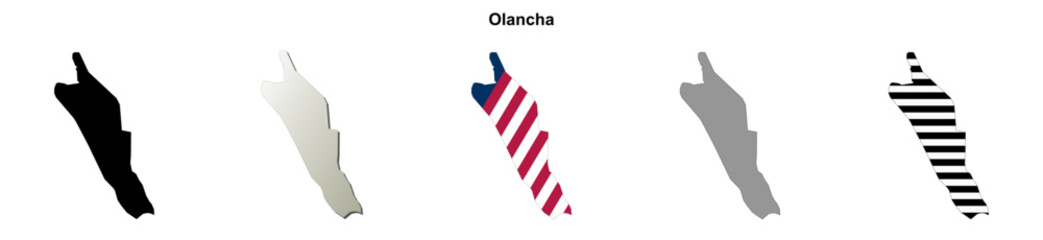 Obraz premium Olancha (California) blank outline map