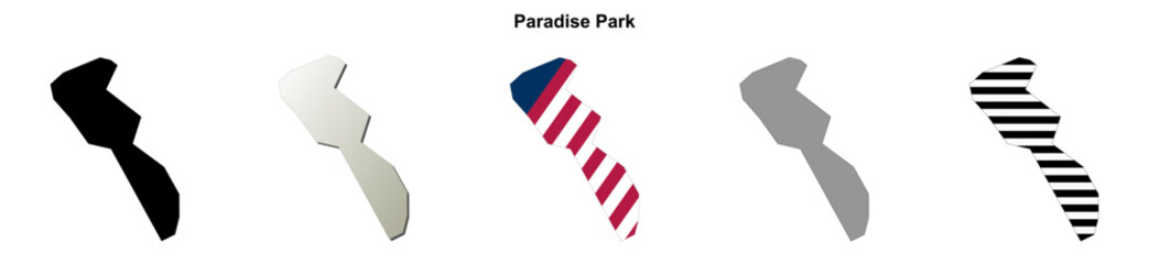 Obraz premium Paradise Park (California) blank outline map