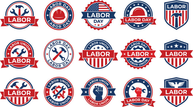 Labor Day union badge emblem vector