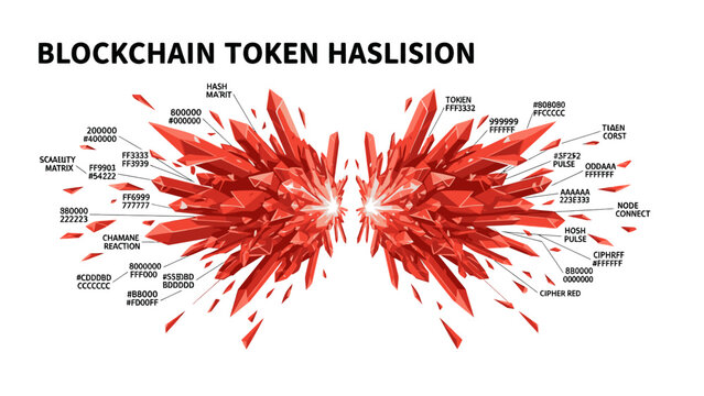 Blockchain token haslision, digital currency, cryptocurrency, abstract concept, financial technology, network, data, growth, innovation