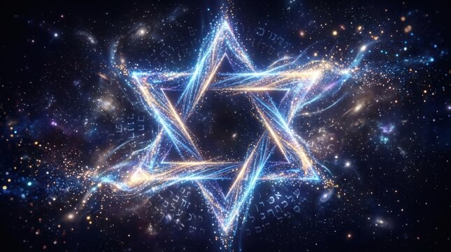 Jewish blessing expressed in radiant abstract imagery symbolizing prosperity, faith, and spiritual offering