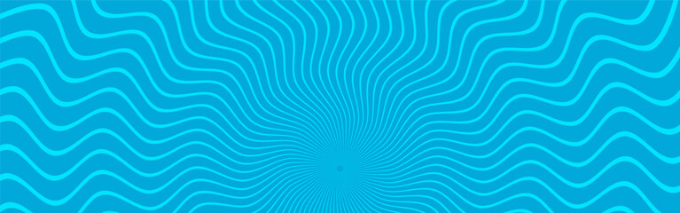 Abstract cyan wavy sunburst, turquoise spiral radial pattern, blue hypnotic background © Photography Mahi