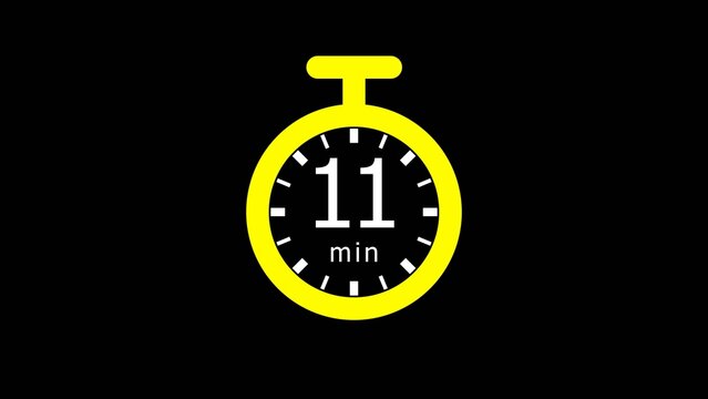 clock timer 11 minutes illustrations icon.