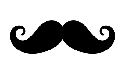 Black mustache silhouette isolated on white background vector © akash