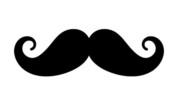 Black mustache silhouette isolated on white background vector